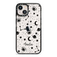 Monochrome Zodiac Constellations with Name iPhone 13 Black Impact Case on Silver phone