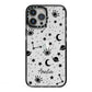 Monochrome Zodiac Constellations with Name iPhone 13 Pro Max Black Impact Case on Silver phone