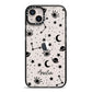 Monochrome Zodiac Constellations with Name iPhone 14 Plus Black Impact Case on Silver phone
