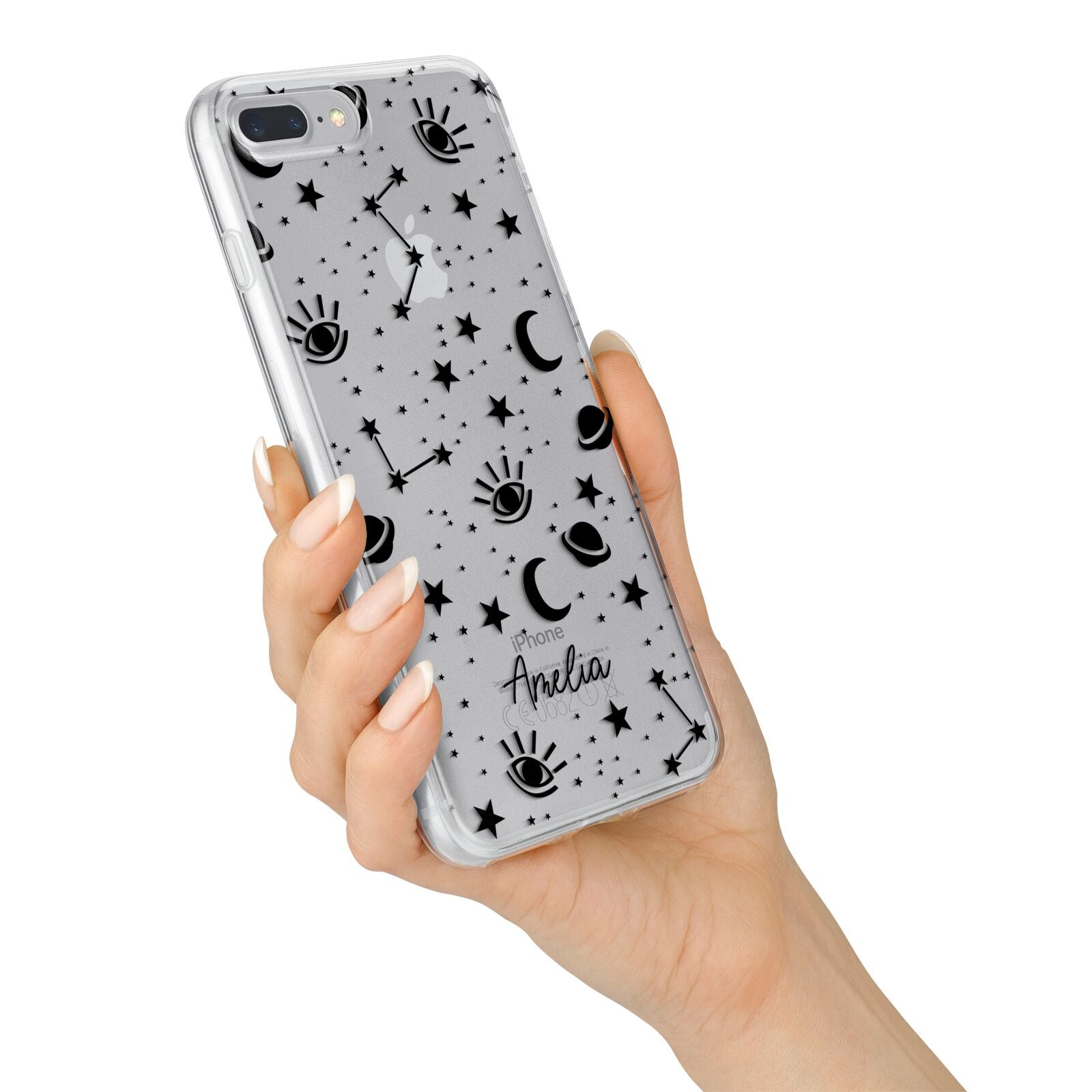 Monochrome Zodiac Constellations with Name iPhone 7 Plus Bumper Case on Silver iPhone Alternative Image