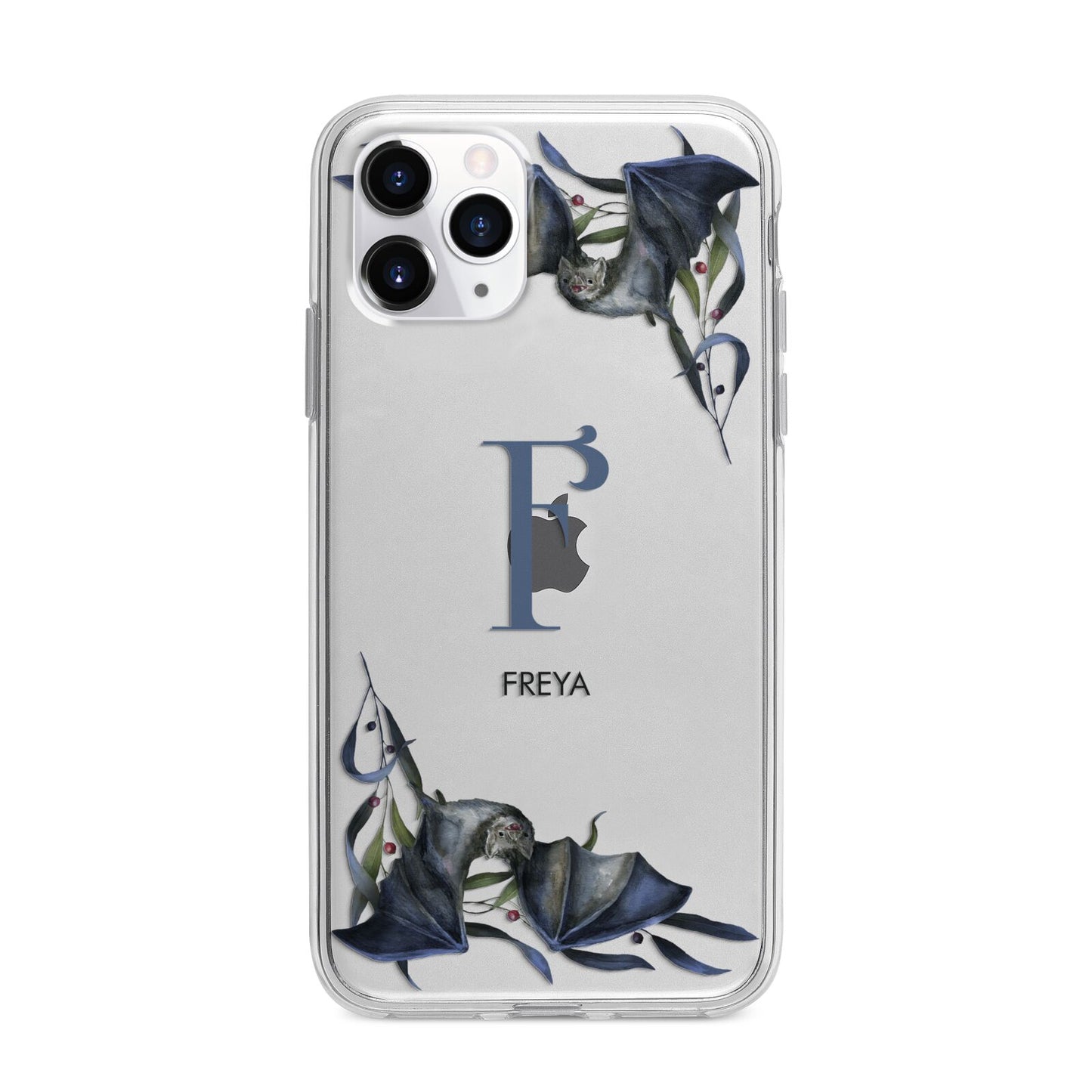 Monogram Bats Apple iPhone 11 Pro Max in Silver with Bumper Case