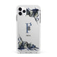 Monogram Bats Apple iPhone 11 Pro Max in Silver with White Impact Case