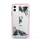 Monogram Bats Apple iPhone 11 in White with Pink Impact Case