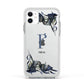 Monogram Bats Apple iPhone 11 in White with White Impact Case
