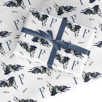 Monogram Bats Custom Wrapping Paper