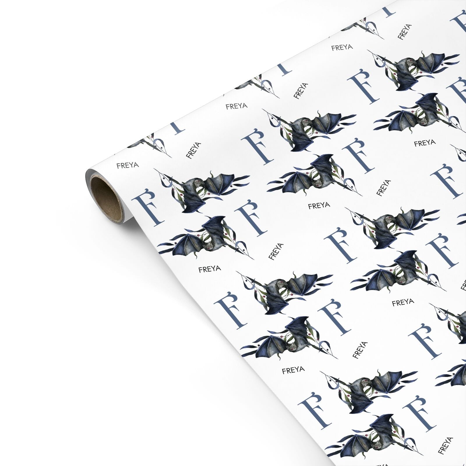 Monogram Bats Personalised Gift Wrap