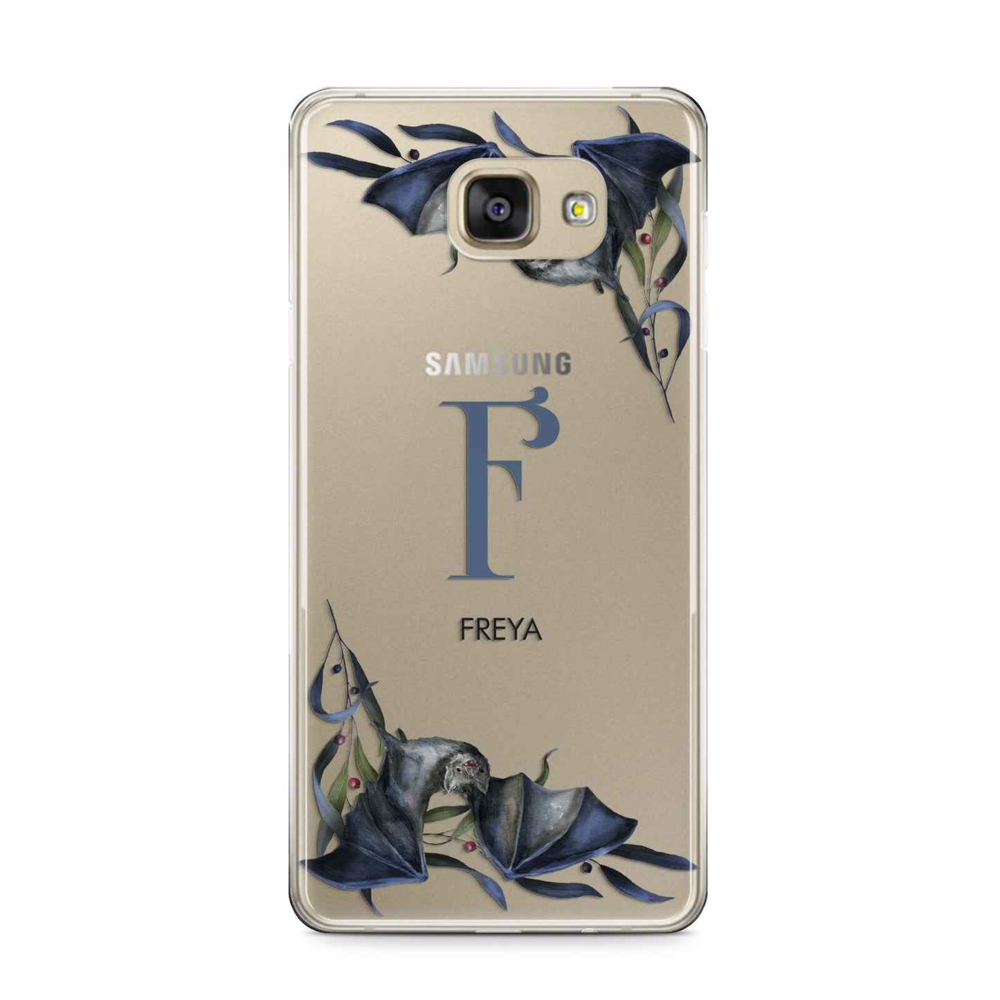 Monogram Bats Samsung Galaxy A9 2016 Case on gold phone