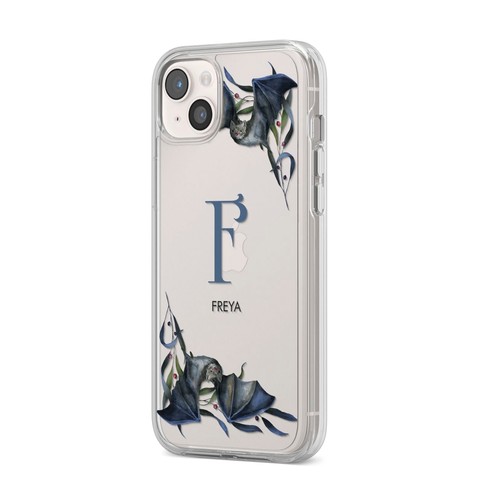 Monogram Bats iPhone 14 Plus Clear Tough Case Starlight Angled Image