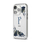Monogram Bats iPhone 14 Pro Clear Tough Case Silver Angled Image
