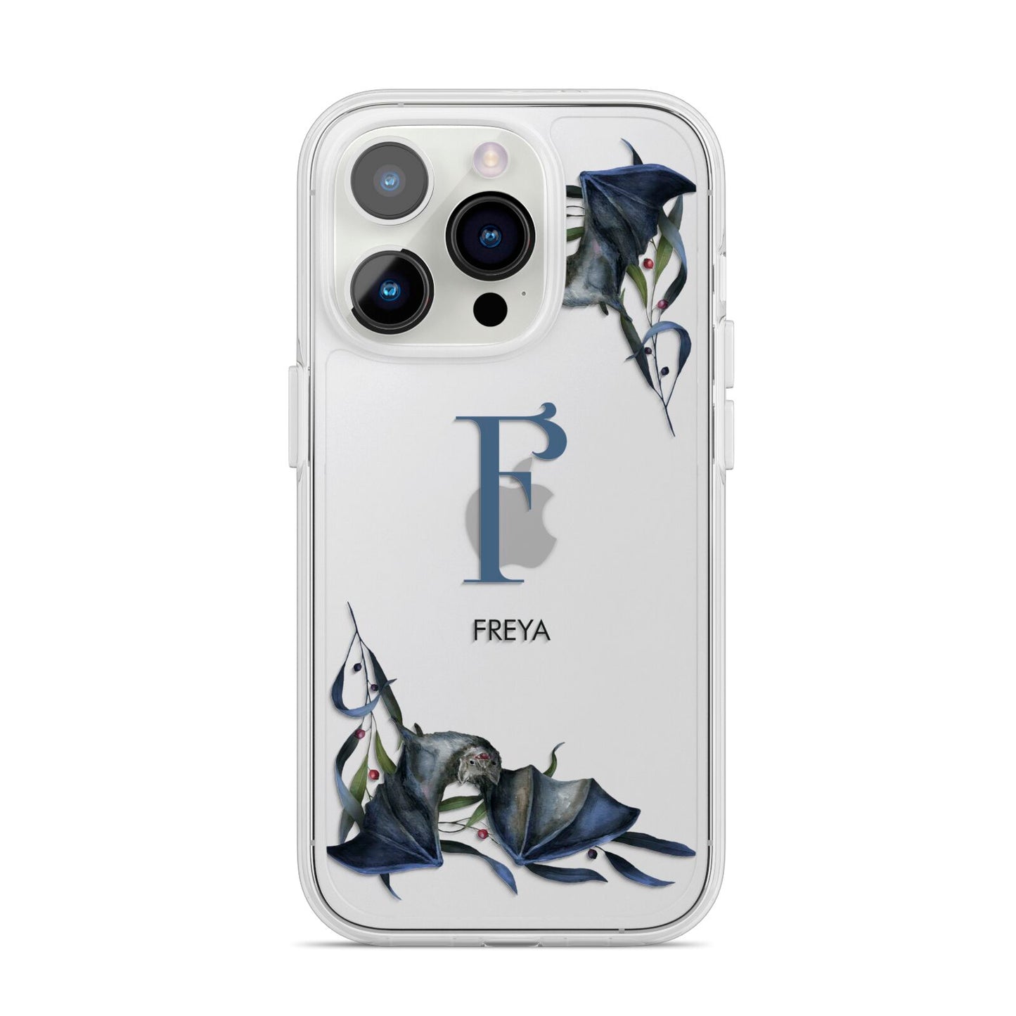 Monogram Bats iPhone 14 Pro Clear Tough Case Silver