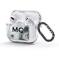 Monogram Black White Swirl Marble AirPods Glitter Case 3rd Gen Side Image