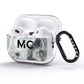 Monogram Black White Swirl Marble AirPods Pro Glitter Case Side Image