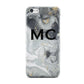 Monogram Black White Swirl Marble Apple iPhone 5c Case