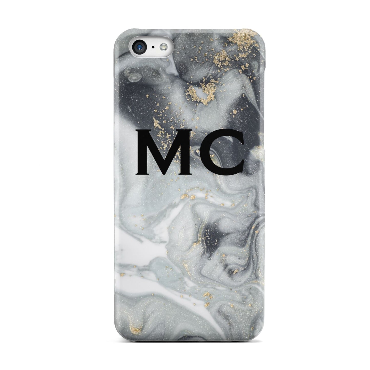 Monogram Black White Swirl Marble Apple iPhone 5c Case