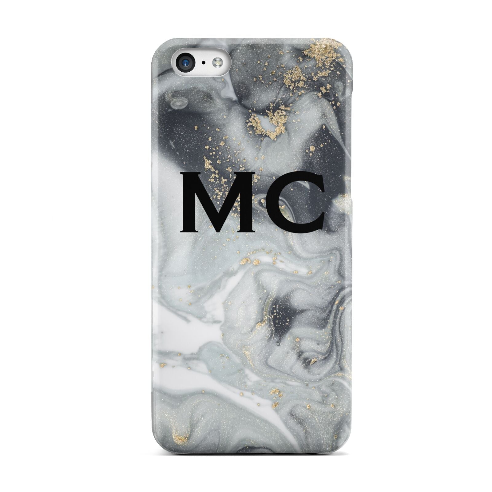 Monogram Black White Swirl Marble Apple iPhone 5c Case