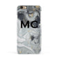 Monogram Black White Swirl Marble Apple iPhone 6 3D Snap Case