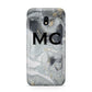 Monogram Black White Swirl Marble Samsung Galaxy J3 2017 Case