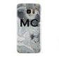 Monogram Black White Swirl Marble Samsung Galaxy S7 Edge Case