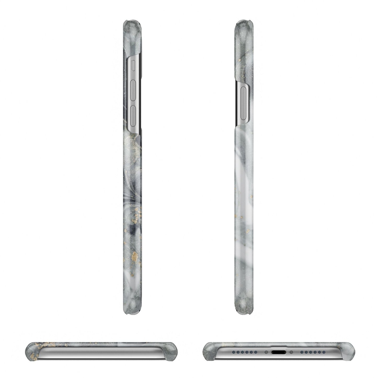 Monogram Black White Swirl Marble iPhone 11 Pro 3D Snap Case Angle Images