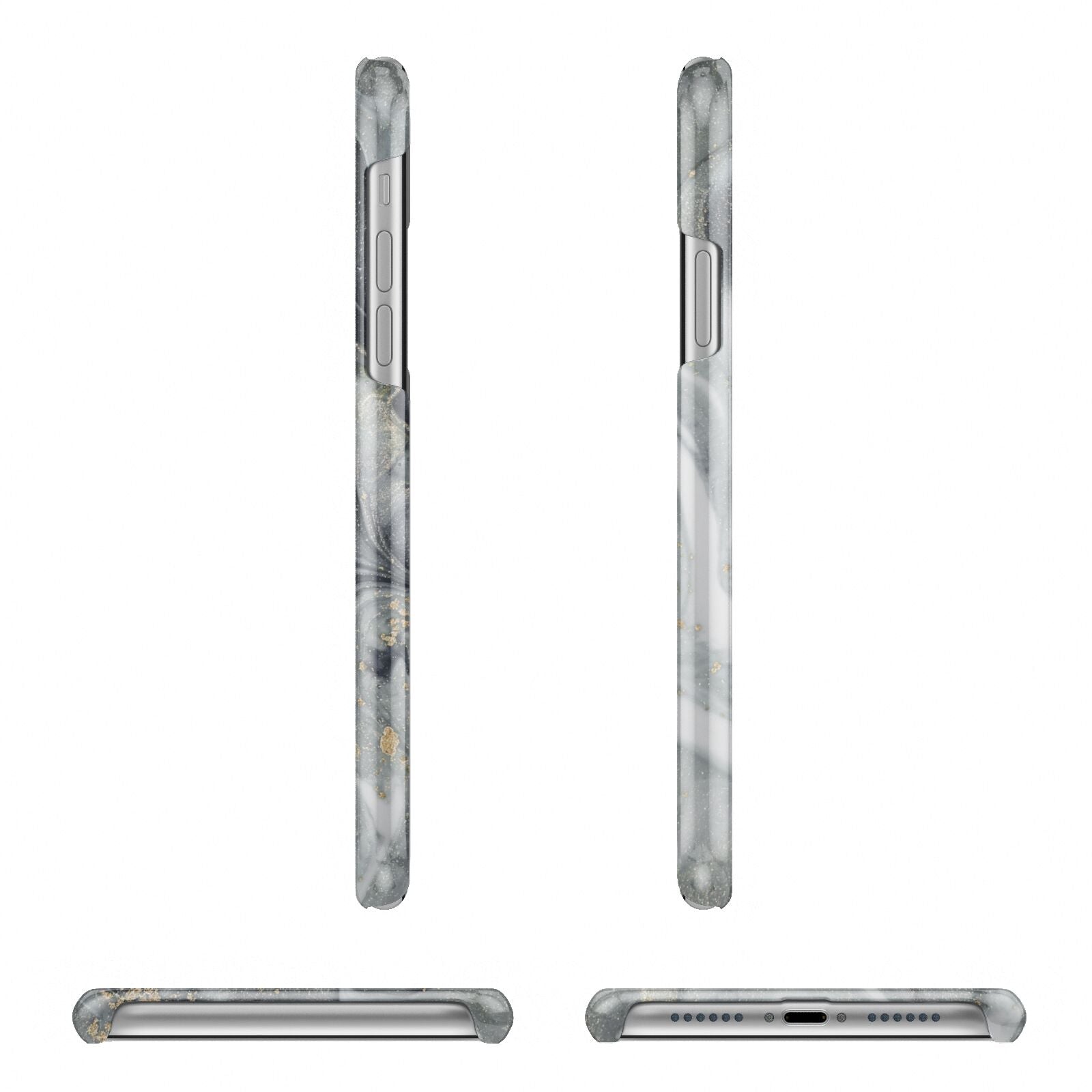 Monogram Black White Swirl Marble iPhone 11 Pro 3D Snap Case Angle Images