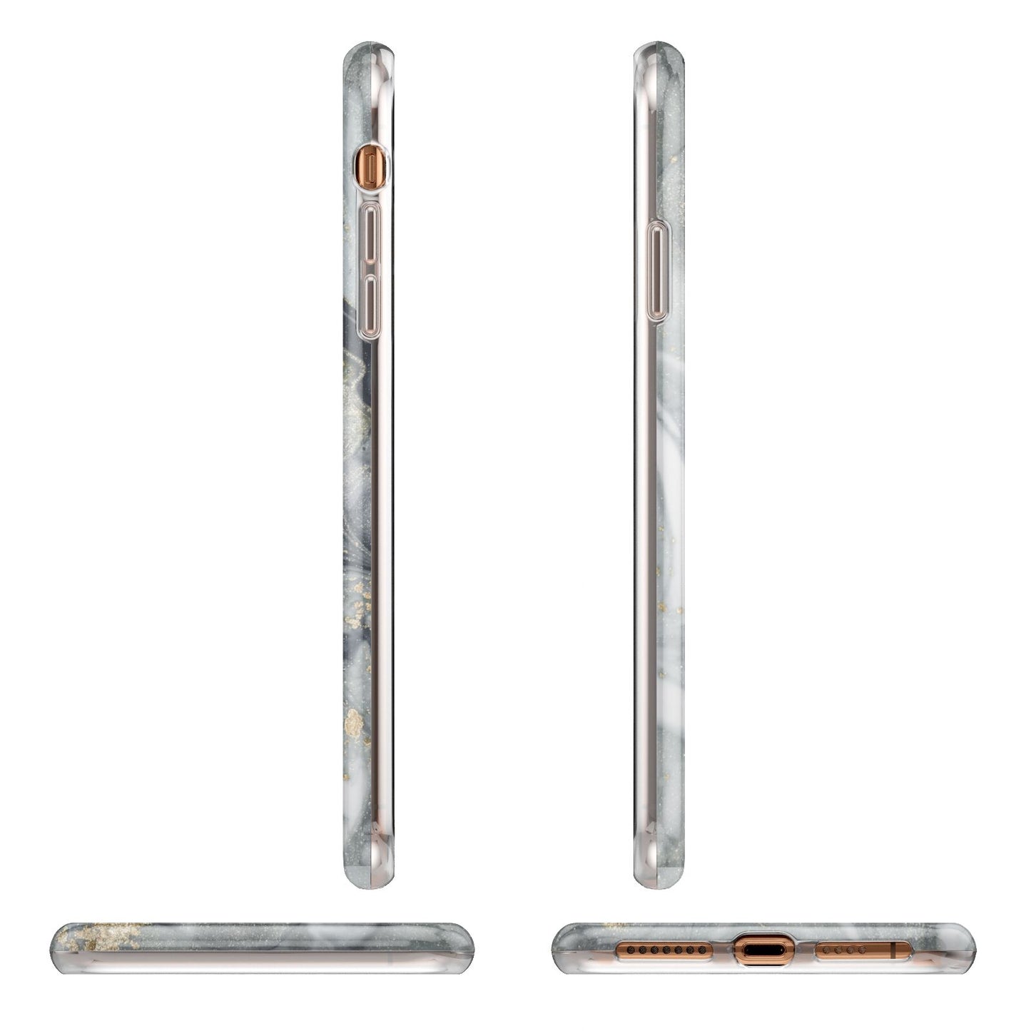 Monogram Black White Swirl Marble iPhone 11 Pro Max 3D Tough Case Angle Images