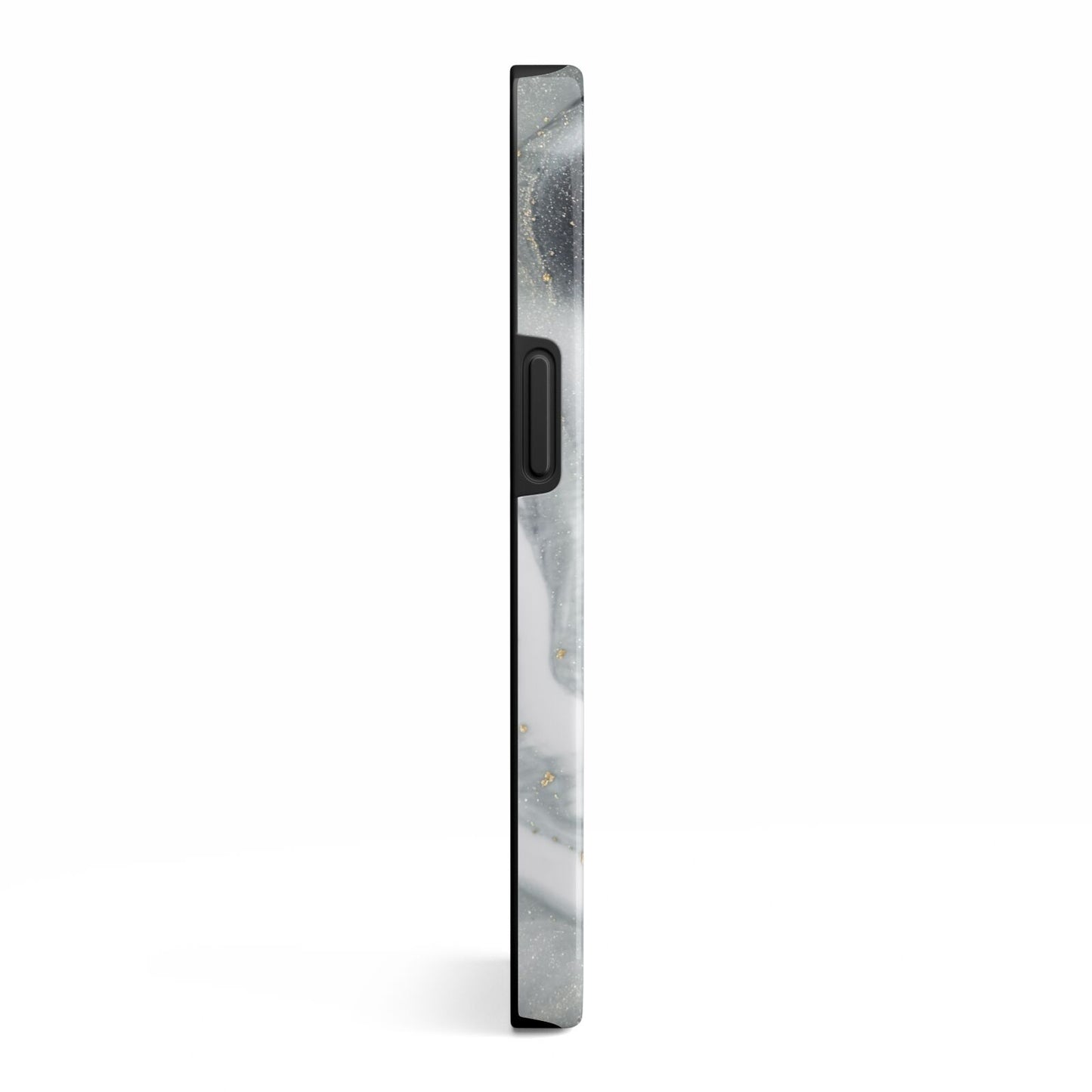 Monogram Black White Swirl Marble iPhone 13 Side Image 3D Tough Case