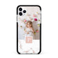 Monogram Marble Photo Upload Apple iPhone 11 Pro Max in Silver with Black Impact Case
