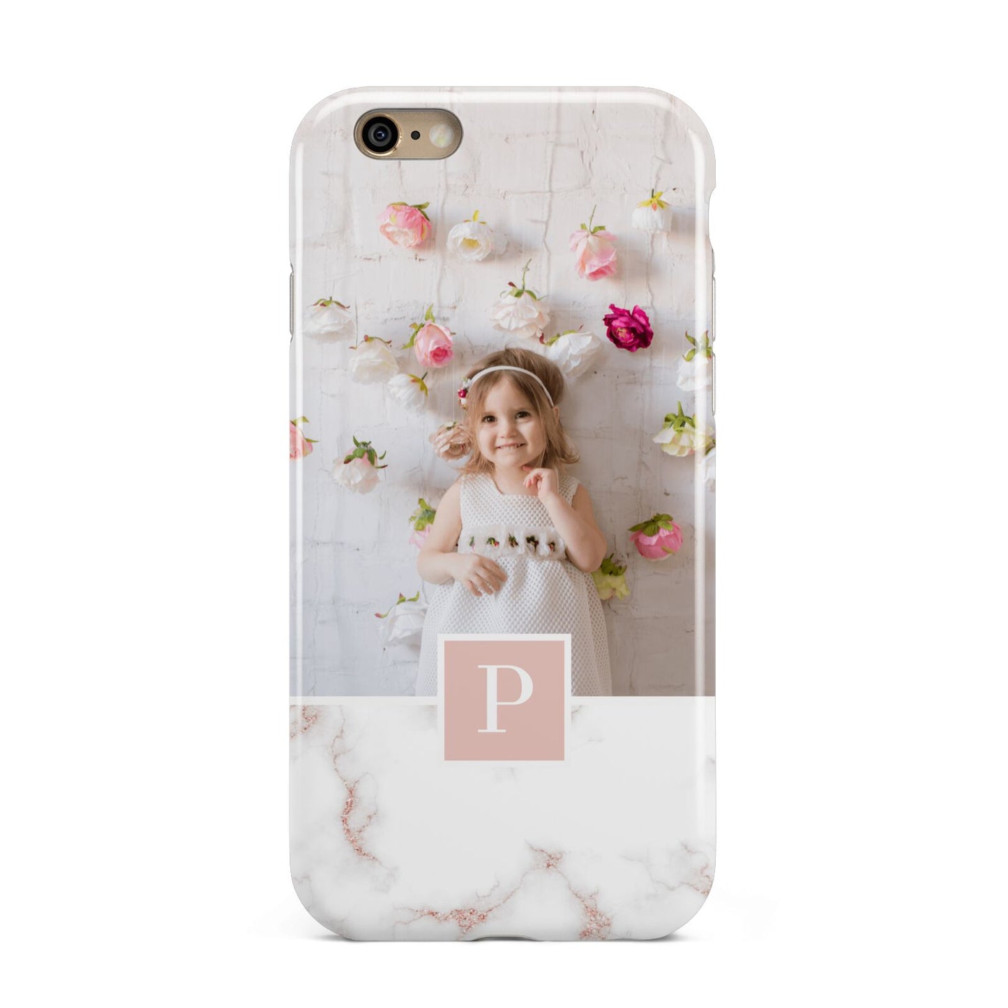 Monogram Marble Photo Upload Apple iPhone 6 3D Tough Case