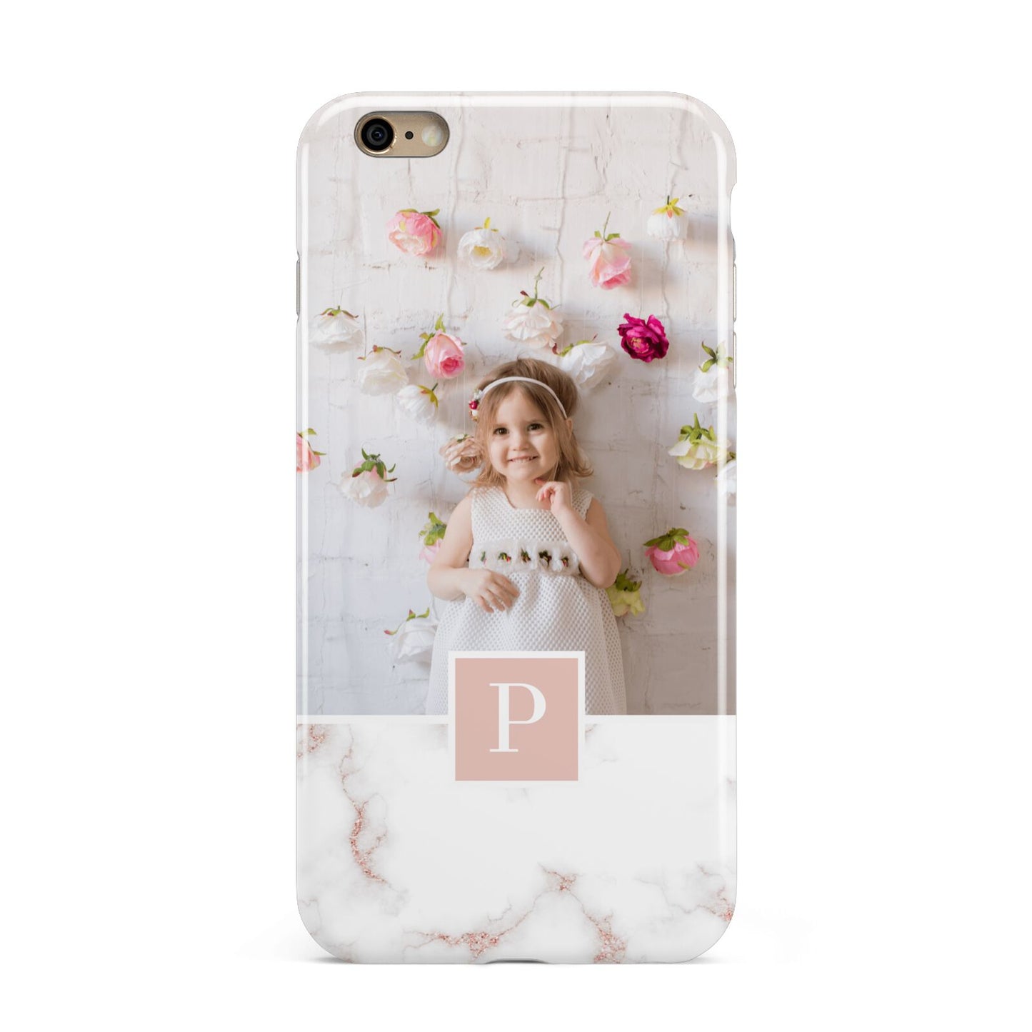 Monogram Marble Photo Upload Apple iPhone 6 Plus 3D Tough Case
