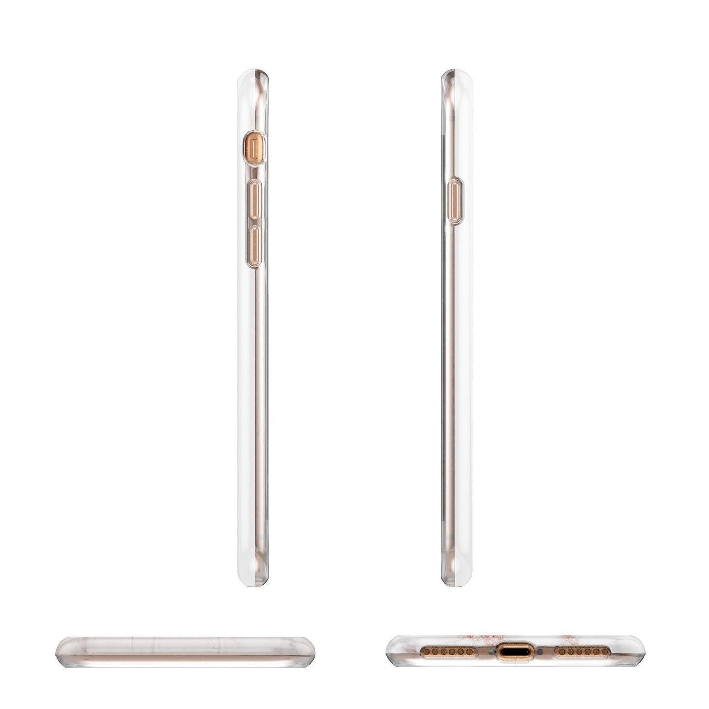 Monogram Marble Photo Upload Apple iPhone 7 8 3D Wrap Tough Case Alternative Image Angles