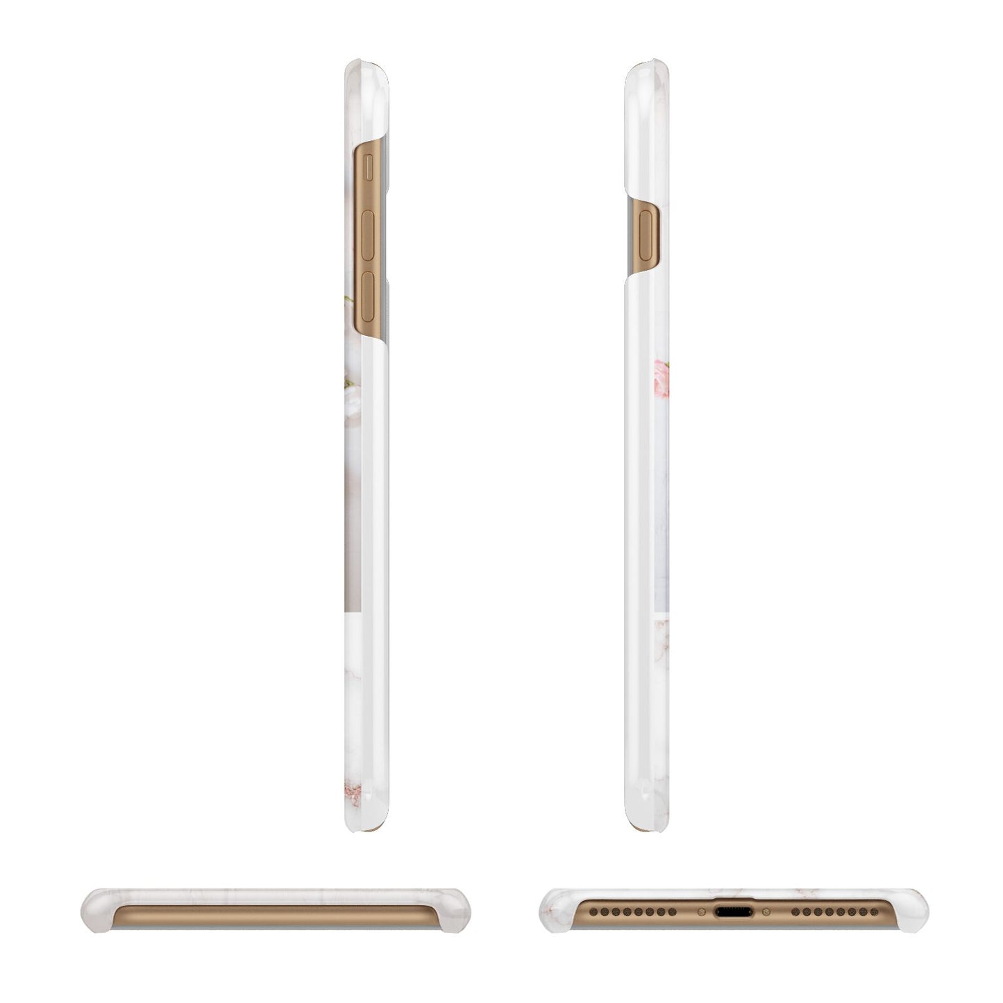 Monogram Marble Photo Upload Apple iPhone 7 Plus 3D Wrap Snap Case Angled Images