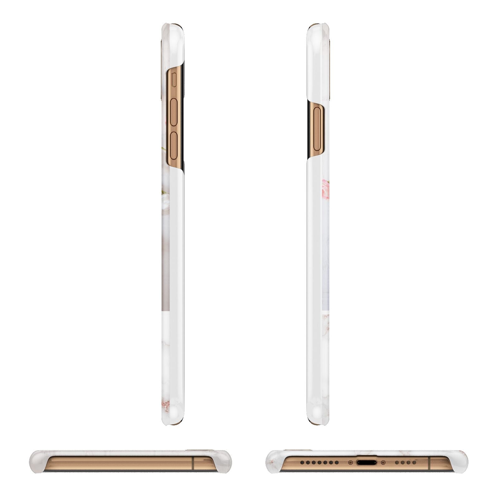 Monogram Marble Photo Upload Apple iPhone Xs Max 3D Wrap Snap Case Angled Images