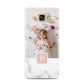 Monogram Marble Photo Upload Samsung Galaxy A7 2016 Case on gold phone