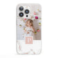 Monogram Marble Photo Upload iPhone 13 Pro Clear Bumper Case