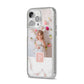 Monogram Marble Photo Upload iPhone 14 Pro Max Glitter Tough Case Silver Angled Image