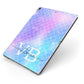 Monogram Mermaid Glitter with Name Apple iPad Case on Grey iPad Side View