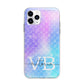Monogram Mermaid Glitter with Name Apple iPhone 11 Pro Max in Silver with Bumper Case