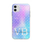 Monogram Mermaid Glitter with Name Apple iPhone 11 in White with Bumper Case