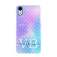 Monogram Mermaid Glitter with Name Apple iPhone XR White 3D Snap Case