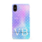 Monogram Mermaid Glitter with Name Apple iPhone XS 3D Snap Case