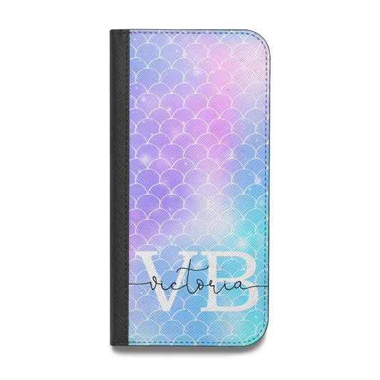 Monogram Mermaid Glitter with Name Vegan Leather Flip Samsung Case