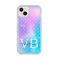 Monogram Mermaid Glitter with Name iPhone 14 Plus Clear Tough Case Starlight