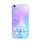 Monogram Mermaid Glitter with Name iPhone 7 Bumper Case on Silver iPhone