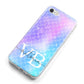Monogram Mermaid Glitter with Name iPhone 8 Bumper Case on Silver iPhone Alternative Image