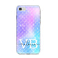Monogram Mermaid Glitter with Name iPhone 8 Bumper Case on Silver iPhone