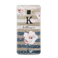 Monogram Pink Blue Striped Watercolour Samsung Galaxy A5 2016 Case on gold phone