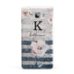 Monogram Pink Blue Striped Watercolour Samsung Galaxy A7 2015 Case