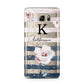 Monogram Pink Blue Striped Watercolour Samsung Galaxy Note 5 Case