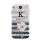 Monogram Pink Blue Striped Watercolour Samsung Galaxy S4 Case