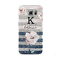 Monogram Pink Blue Striped Watercolour Samsung Galaxy S6 Case